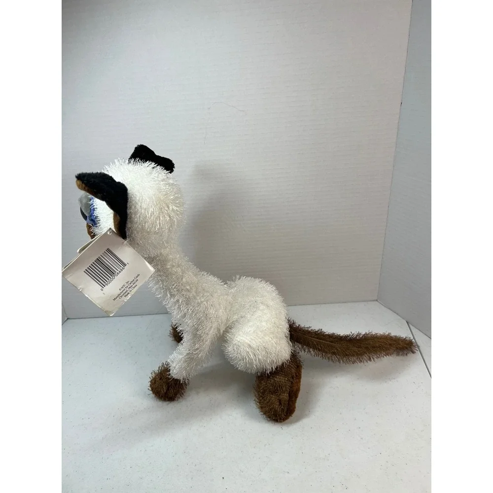 Carlton Cards Whiskers Ching Siamese Cat Plush Toy Blue Eyes Long Neck 16